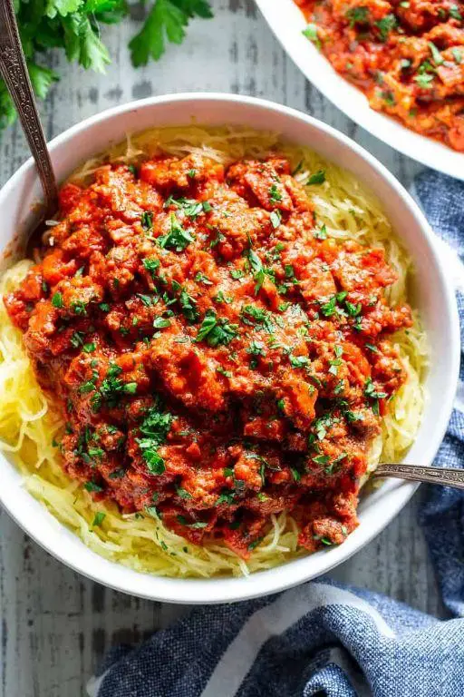 Spaghetti Squash Pasta with Bolognese Sauce