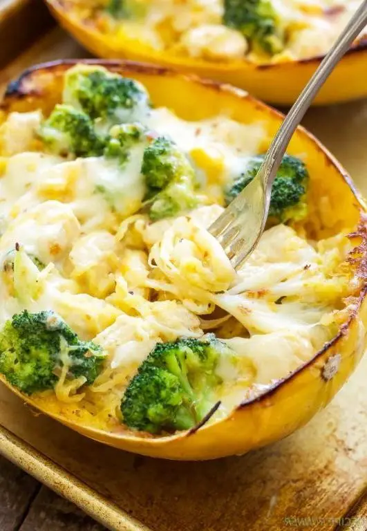 Spaghetti Squash Pasta with Chicken and Vegetables
