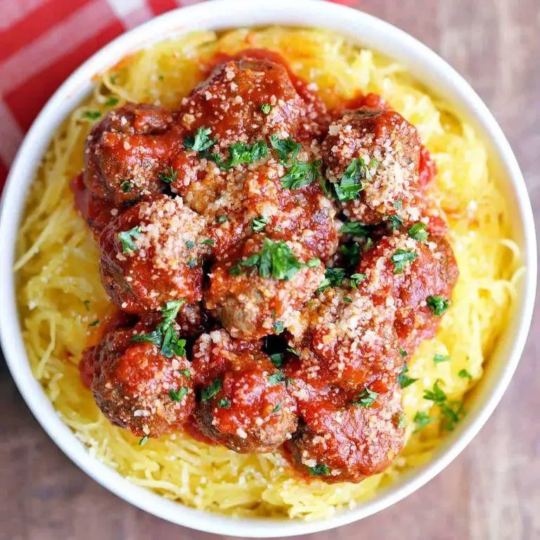 Spaghetti Squash Pasta with Meatballs