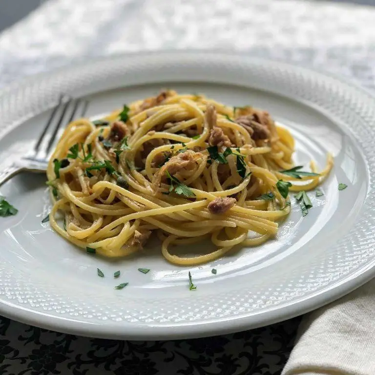 Spaghetti Squash Pasta with Tuna and Capers