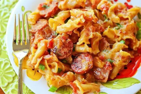 Spicy Beef Sausage Pasta