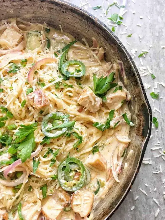 Spicy Chicken Alfredo with Jalapenos