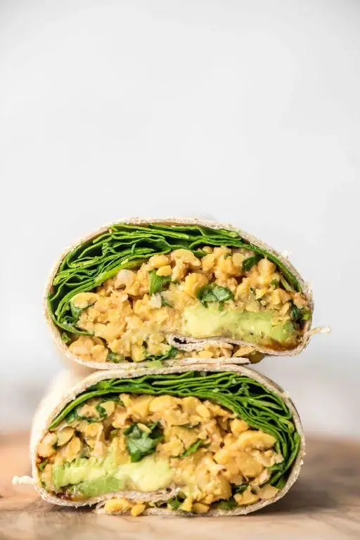 Spicy Chickpea and Spinach Wrap