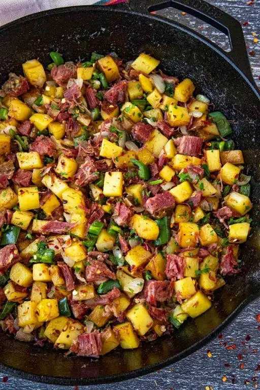 Spicy Corned Beef Hash with Jalapenos