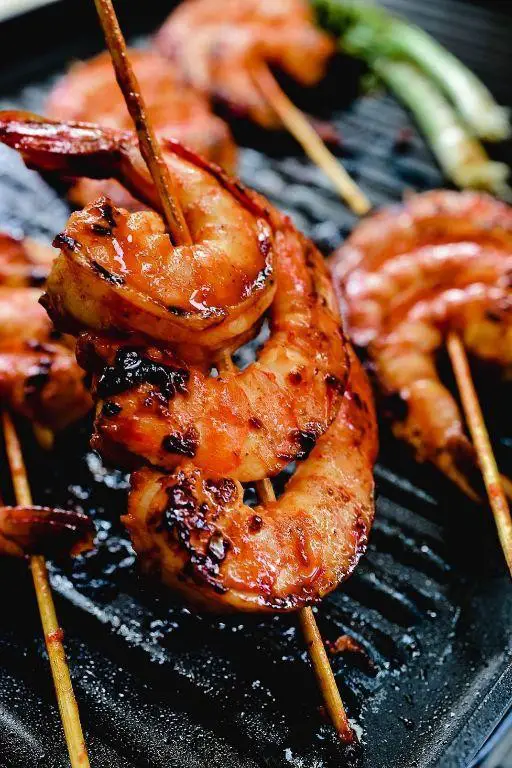 Spicy Gochujang Shrimp Skewers