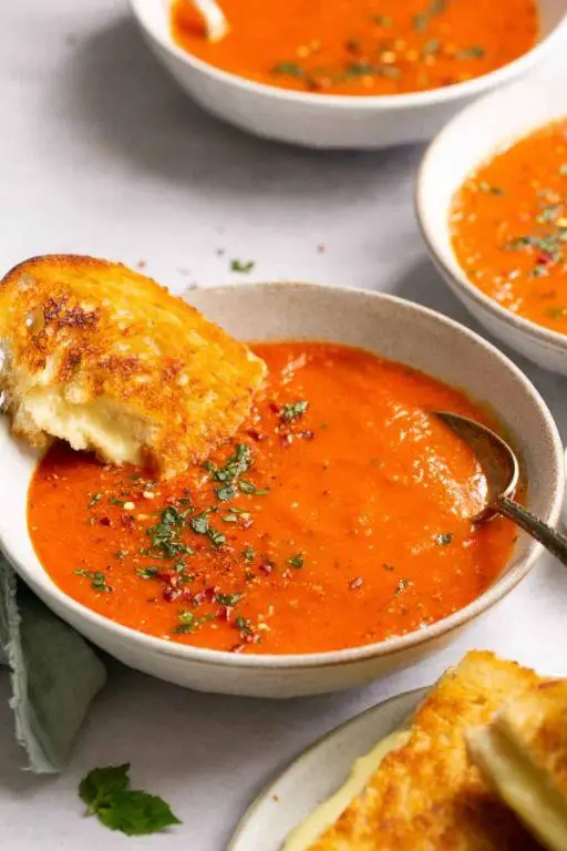 Spicy Grilled Cheese with Tomato Soup