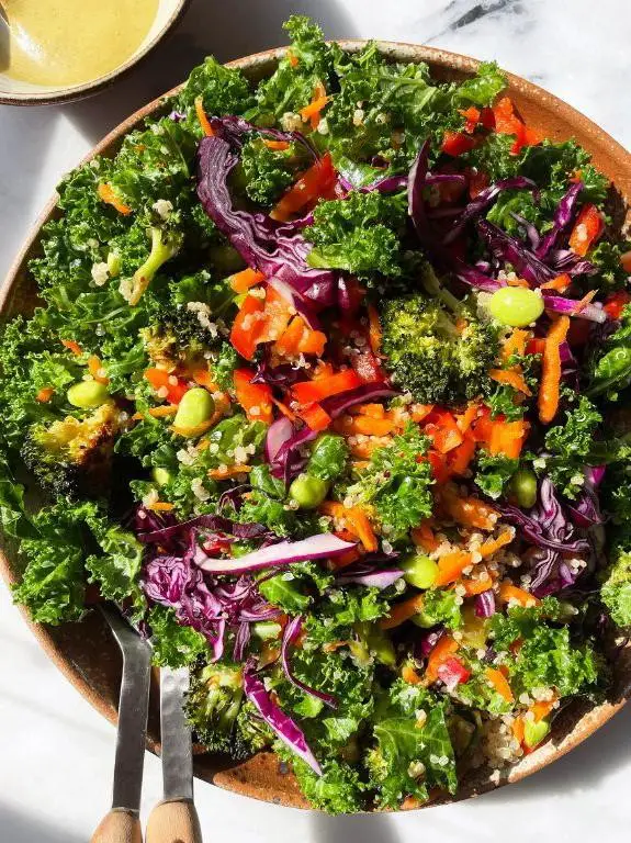 Spicy Kale Salad with Peanuts and Lime Dressing