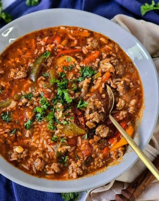 Spicy Stuffed Pepper Soup