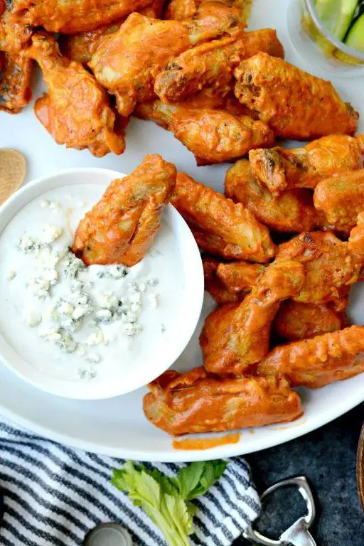 Spicy Whitewings with Blue Cheese Dip