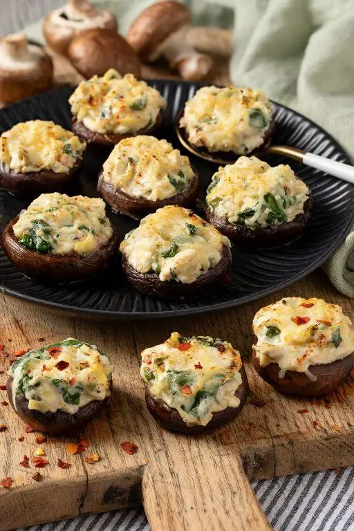 Spinach Dip Stuffed Mushrooms