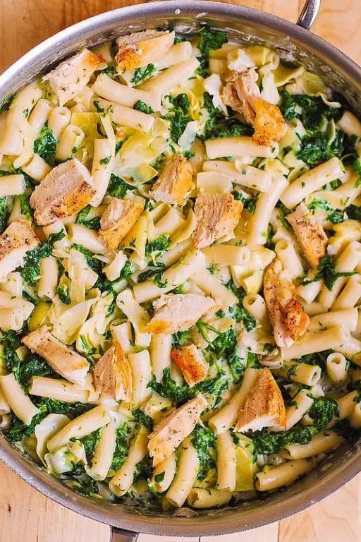 Spinach and Artichoke Chicken Alfredo