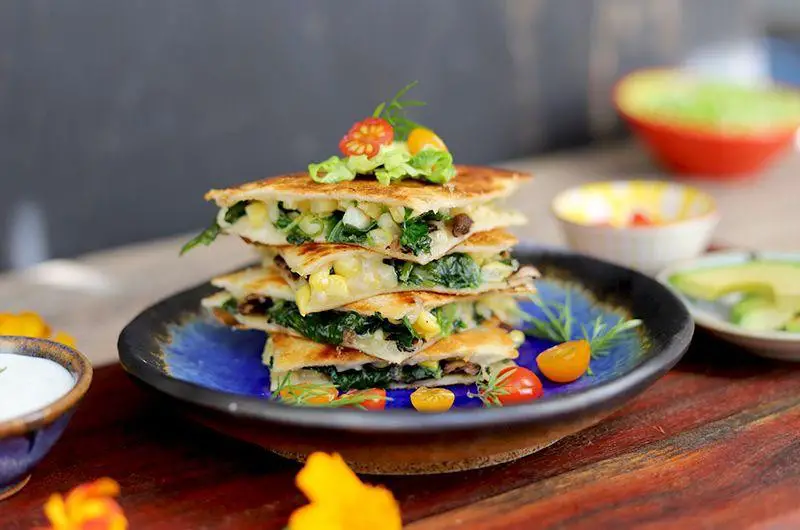 Spinach and Corn Quesadillas