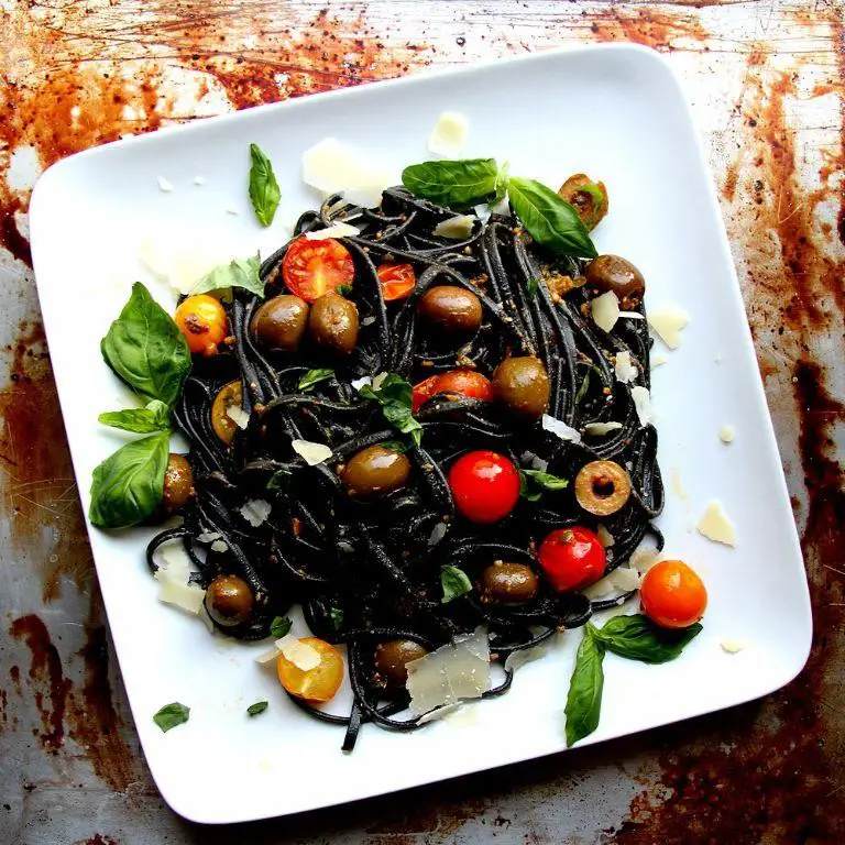 Squid Ink Pasta with Anchovies and Capers