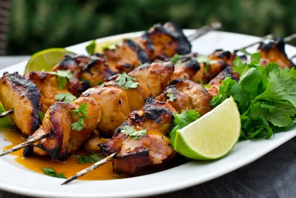 Sriracha Honey Chicken Skewers