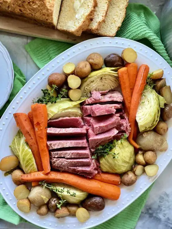 Stove Top Corned Beef with Carrots and Parsnips