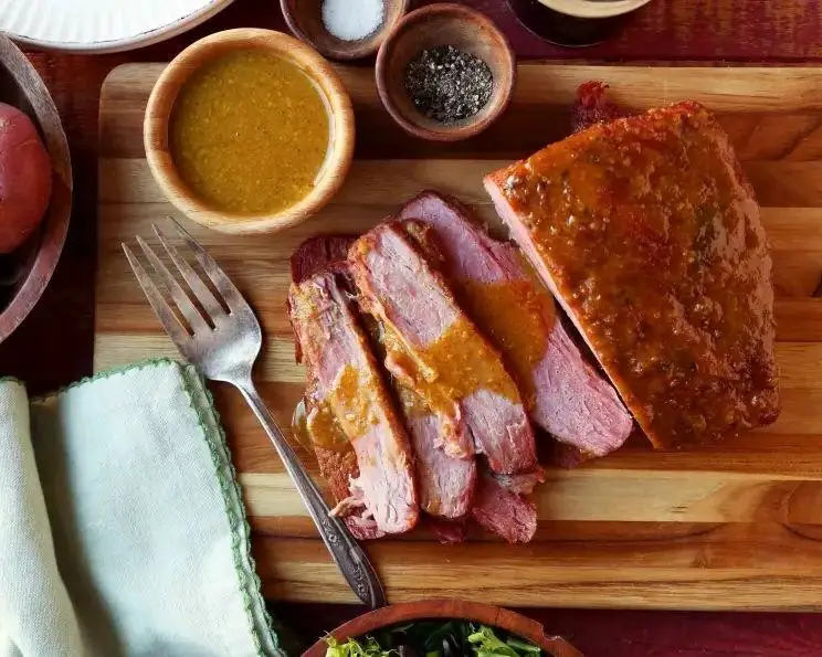 Stove Top Corned Beef with Mustard Glaze