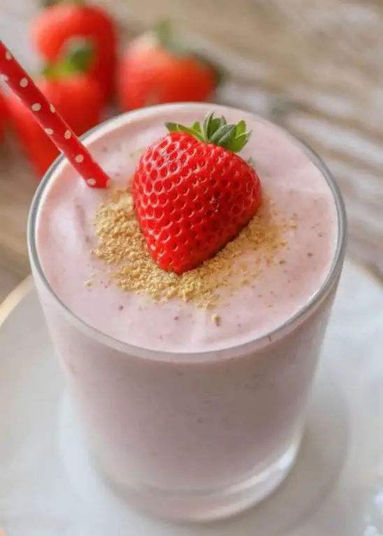 Strawberry Cheesecake Smoothie with Milk