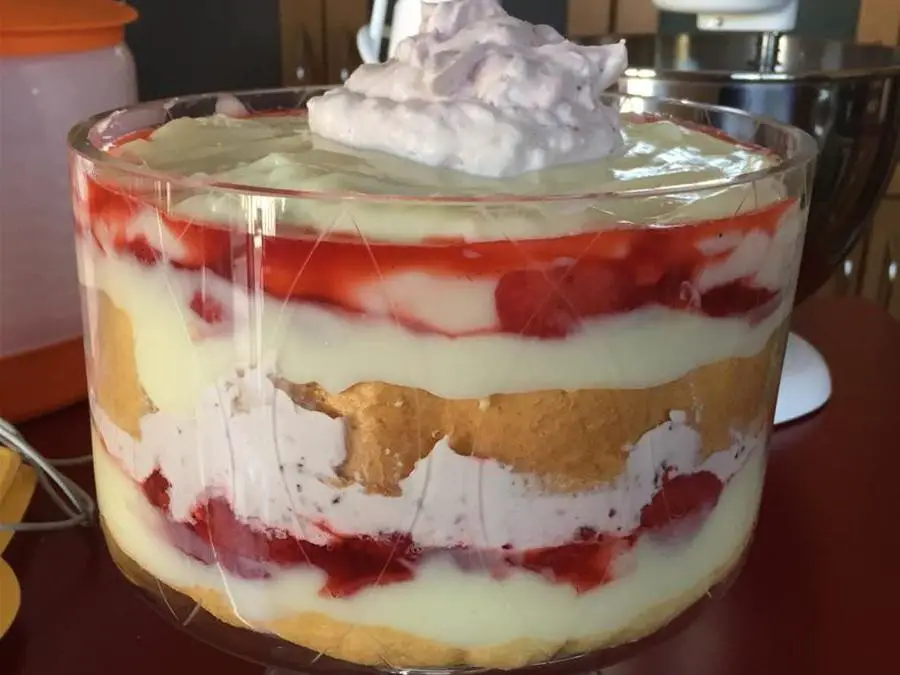 Strawberry Shortcake Punch Bowl Cake
