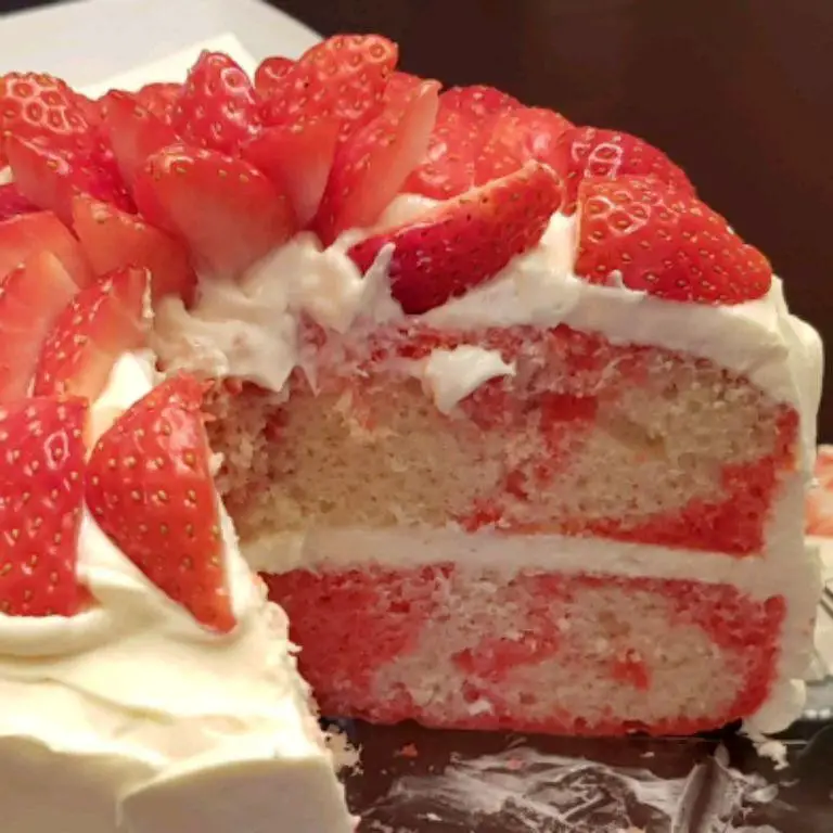 Strawberry Swirl Marble Cake
