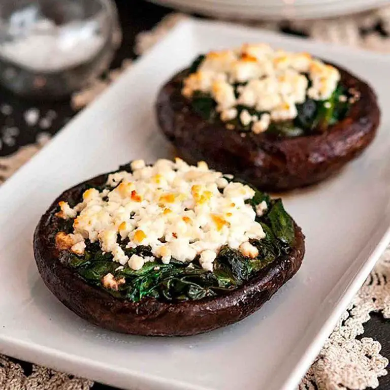 Stuffed Baby Bella Mushrooms with Spinach and Cheese