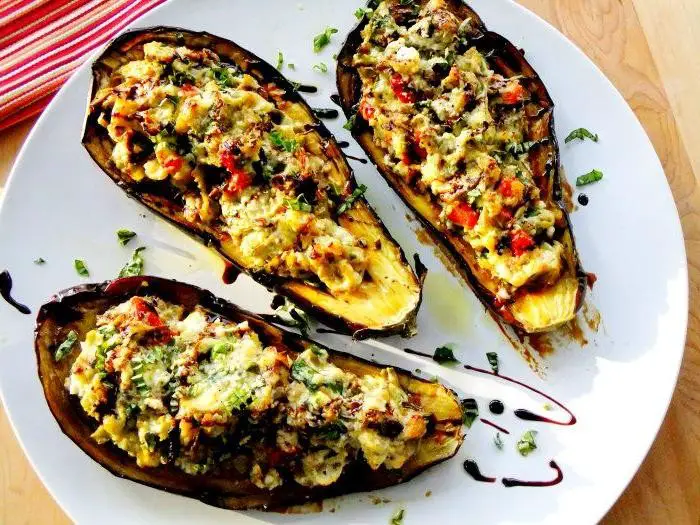 Stuffed Eggplant with Ricotta and Spinach