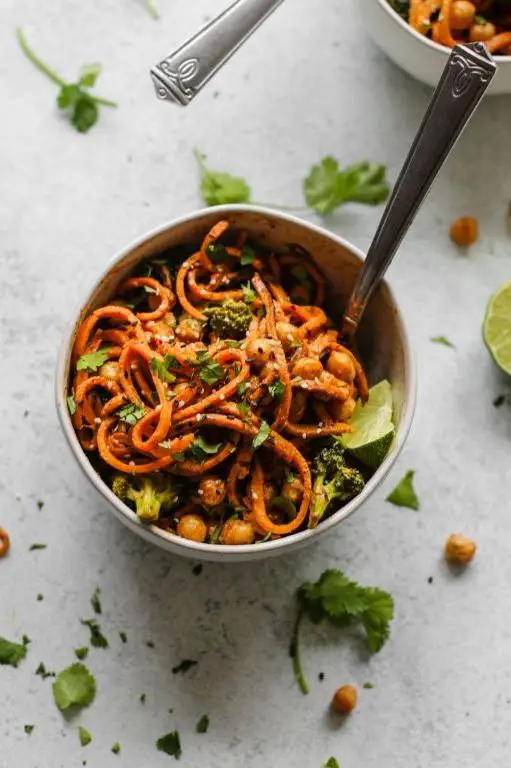 Sweet Potato Noodles with Almond Butter Sauce