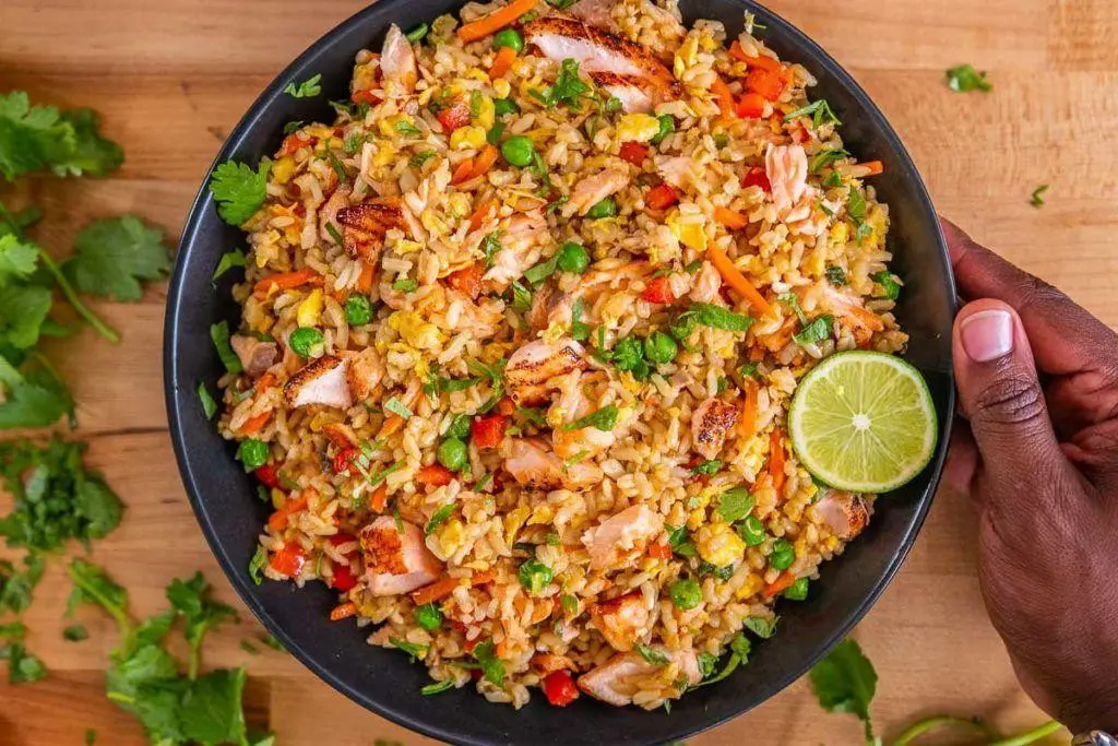 Teriyaki Salmon Fried Rice