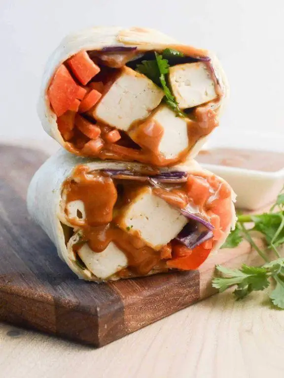 Thai Peanut Tofu Wrap