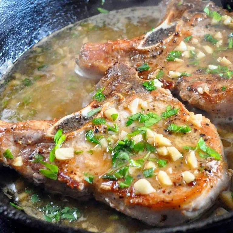 Thin Pork Chops in White Wine Sauce