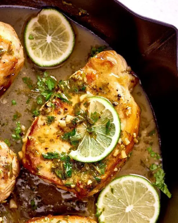 Thin Pork Chops with Cilantro Lime Marinade