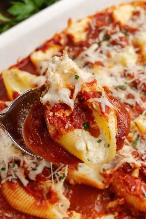 Three Cheese Stuffed Shells with Marinara Sauce