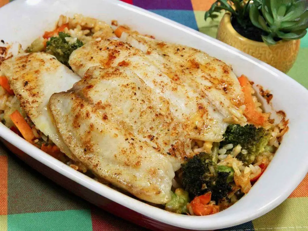 Tilapia and Rice Casserole with Cheese