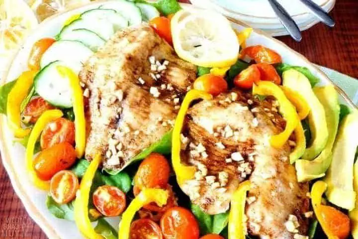 Tilapia and Rice Salad with Avocado Dressing