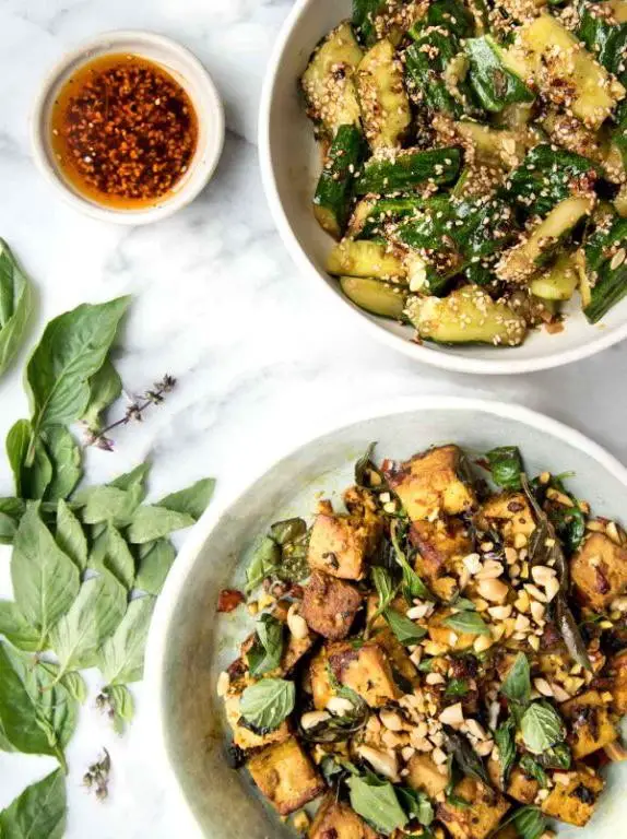 Tofu and Cucumber Salad with Mint