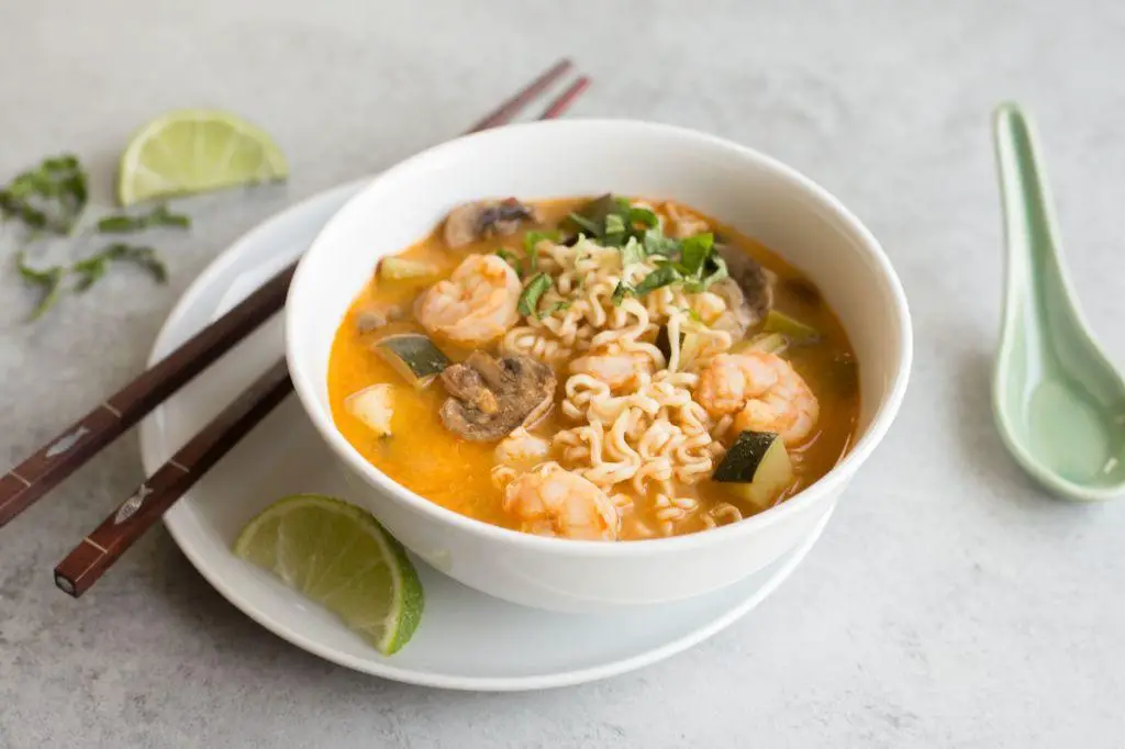 Tom Yum Ramen with Shrimp