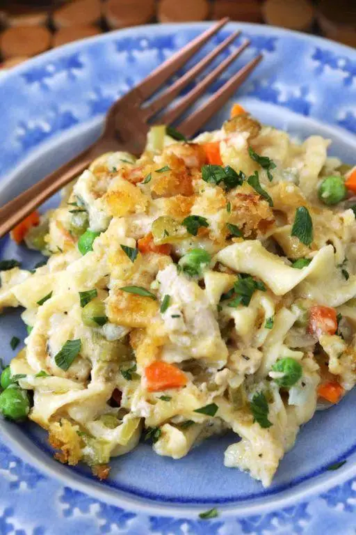 Tuna Noodle Casserole with Peas and Carrots