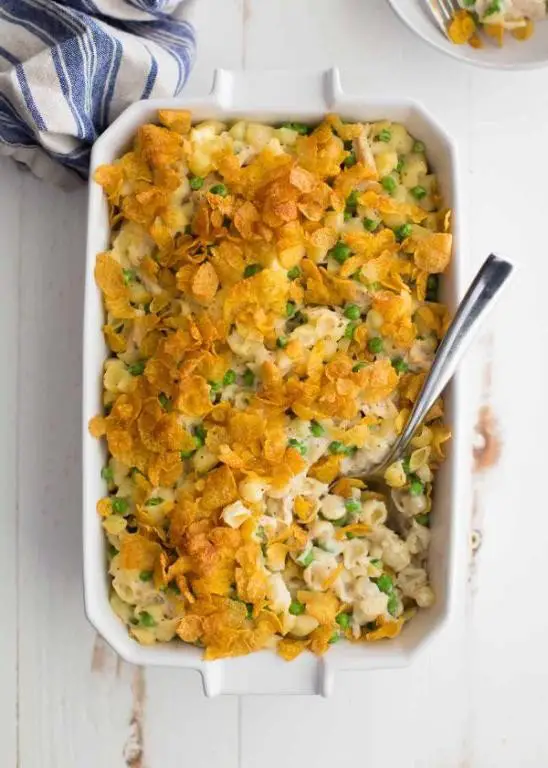 Tuna Noodle Casserole with a Crunchy Topping