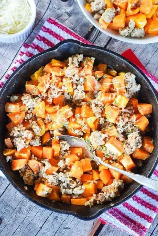 Turkey Breast with Sweet Potato Hash