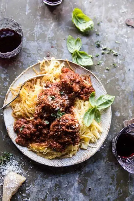 Turkey and Chicken Meatballs with Spaghetti Squash