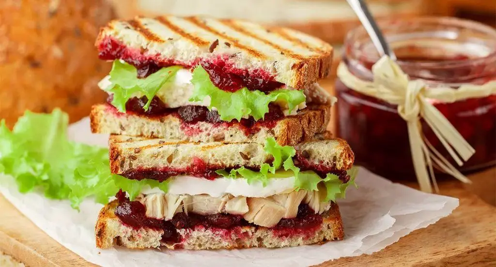 Turkey and Cranberry Club Sandwich