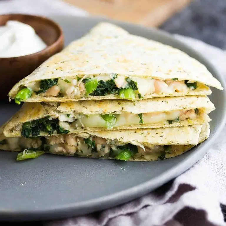 Vegan White Bean and Spinach Quesadillas