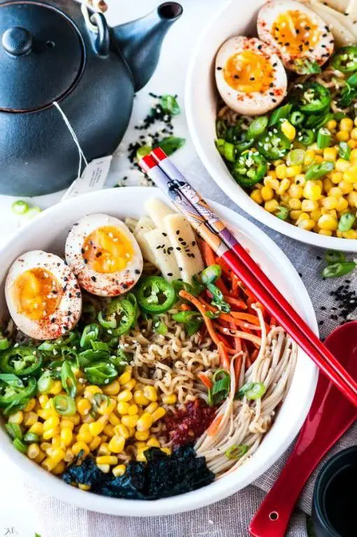 Vegetable Ramen with Soft-Boiled Eggs