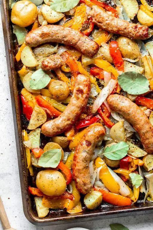 Venison Sausage with Peppers and Onions
