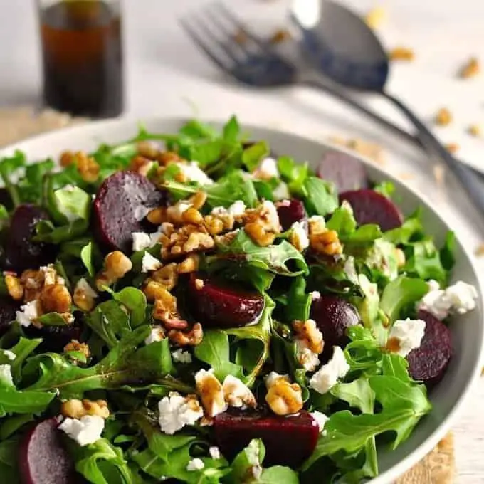 Warm Beet Salad with Walnuts and Feta