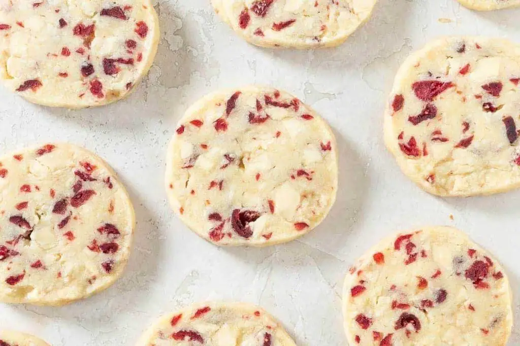 White Chocolate Cranberry Butter Cookies
