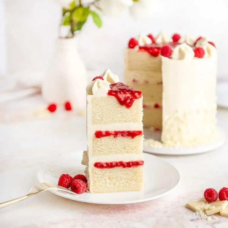 White Chocolate Raspberry Birthday Cake