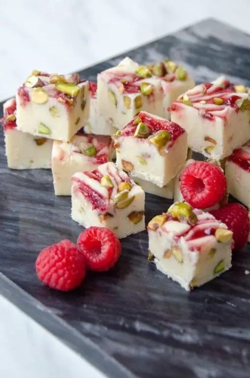 White Chocolate Raspberry Fudge