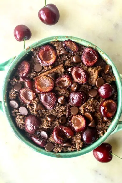 Wild Black Cherry Bread Pudding