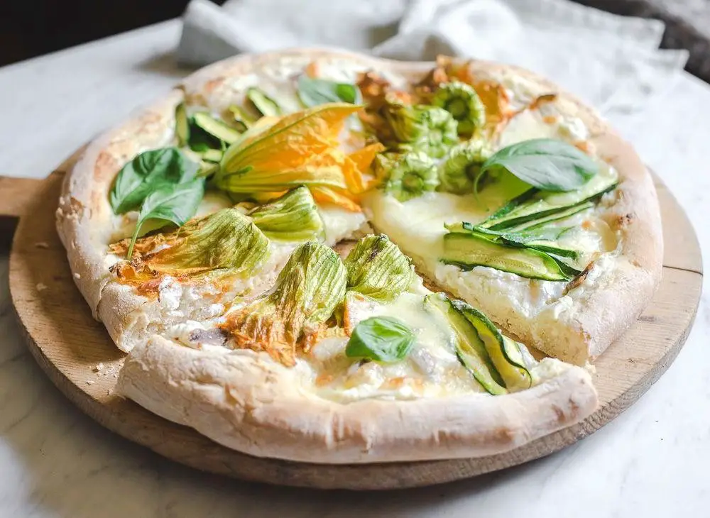 Zucchini Flower Pizza