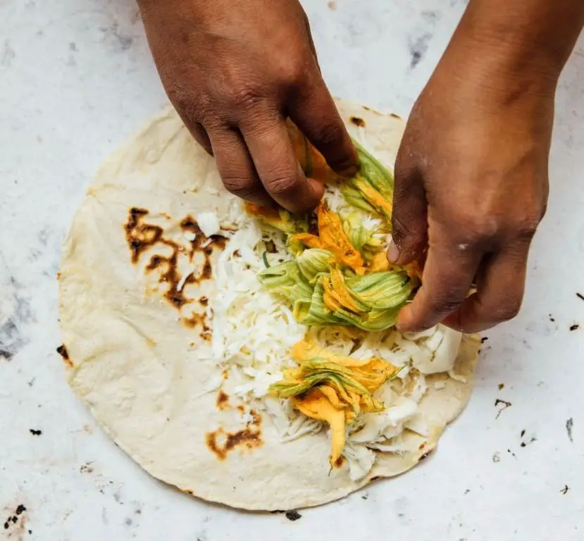 Zucchini Flower Quesadillas